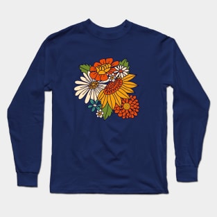 70s Retro Floral - Bold Long Sleeve T-Shirt